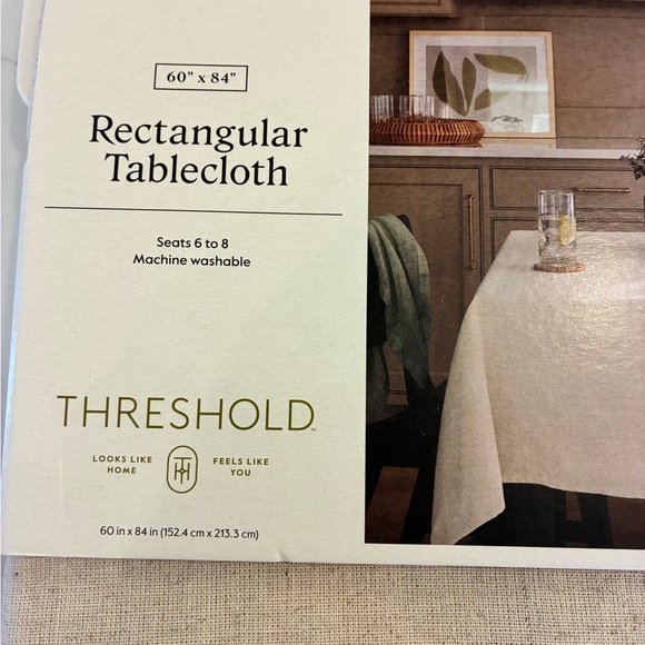 Threshold Rectangular Tablecloth - Tan - Picture 2 of 4